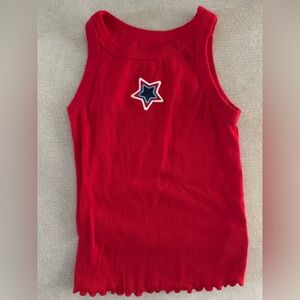 Vibrant Red Star Tank Top for Kids